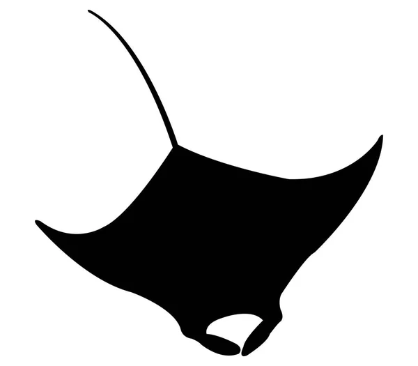 Manta Vis Pictogram Witte Achtergrond — Stockvector