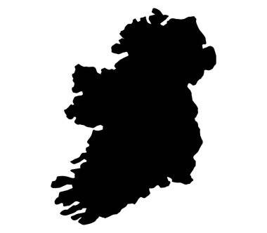 Beyaz arkaplanda İrlanda haritası