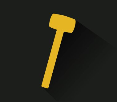 Beyaz arka plan üzerinde çekiç simgesi