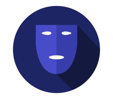 Tiyatro maskesi simgesi beyaz arka plan üzerinde