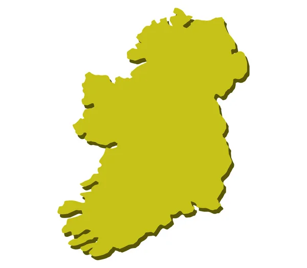 Irlande Carte Sur Fond Blanc — Image vectorielle