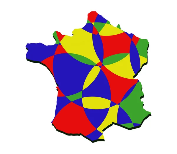 白い背景のフランス地図 — ストックベクタ