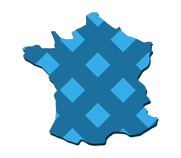 Mappa Della Francia Sfondo Bianco — Vettoriale Stock