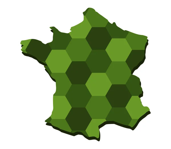 白い背景のフランス地図 — ストックベクタ