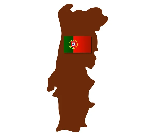 Portugal Mapa Sobre Fondo Blanco — Vector de stock