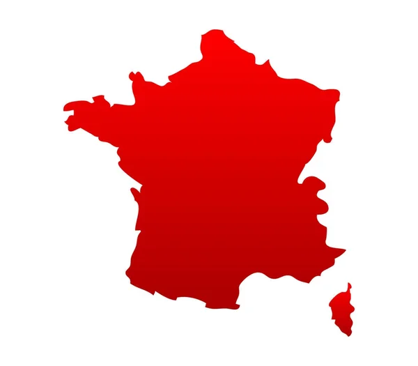Frankrike Karta Vit Bakgrund — Stock vektor