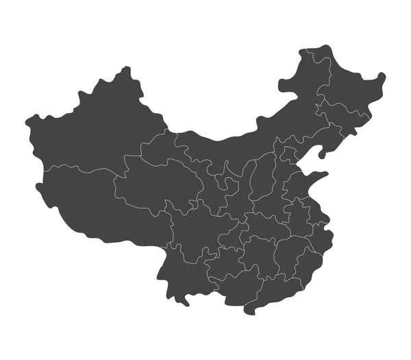 Mapa China Con Regiones Sobre Fondo Blanco — Vector de stock