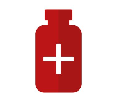 Beyaz arkaplanda tıbbi şişe simgesi