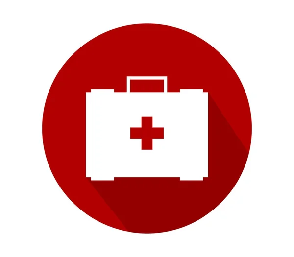 Beyaz Arka Plan Üzerinde Tıbbi Bavul Simgesi — Stok Vektör