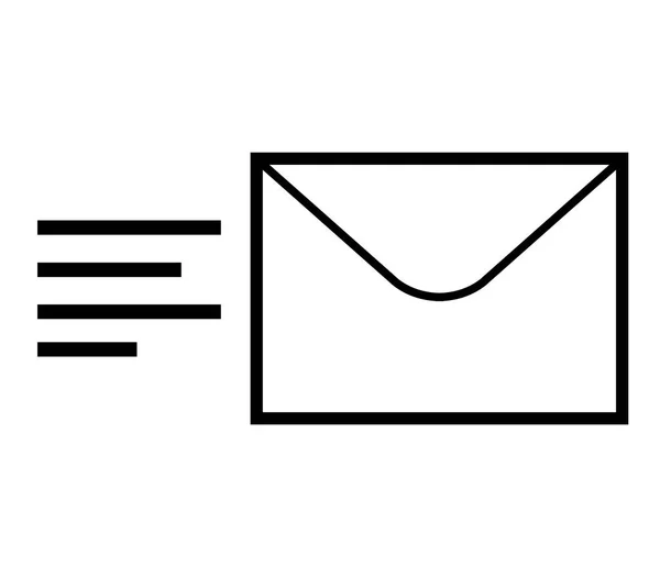 Иконка Отправки Почты Белый Фон — стоковый вектор