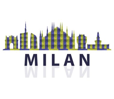 Beyaz arka plan üzerinde Milan manzarası