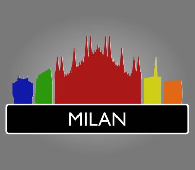 Beyaz arka plan üzerinde Milan manzarası