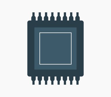 Beyaz arka plan üzerinde mikroçip simgesi