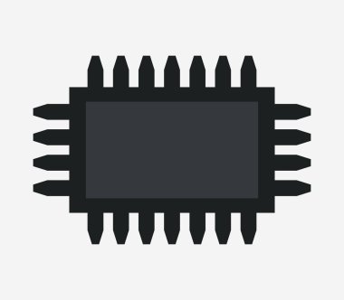 Beyaz arka plan üzerinde mikroçip simgesi