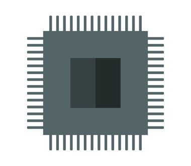 Beyaz arka plan üzerinde mikroçip simgesi