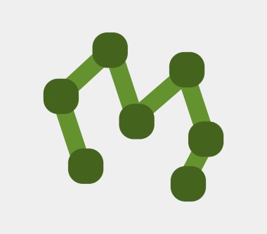 Beyaz arkaplanda molekül simgesi