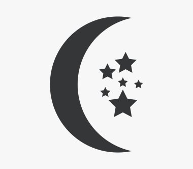 Beyaz arkaplanda ay simgesi