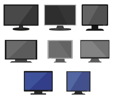 PC monitör simgesini beyaz arka plan üzerinde