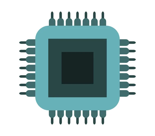 Microchip Ikon Fehér Háttér — Stock Vector
