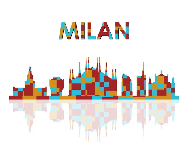 Миланский Горизонт Белом Фоне — стоковый вектор