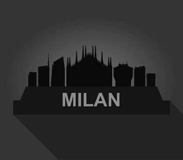 milan skyline on white background
