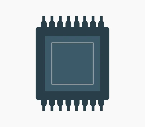 Microchip Ikon Fehér Háttér — Stock Vector