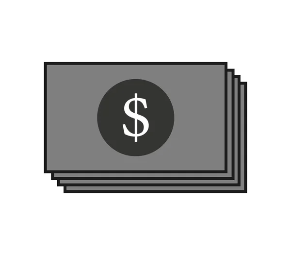 Icono Dinero Sobre Fondo Blanco — Vector de stock