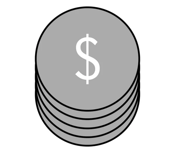 Icono Dinero Sobre Fondo Blanco — Vector de stock