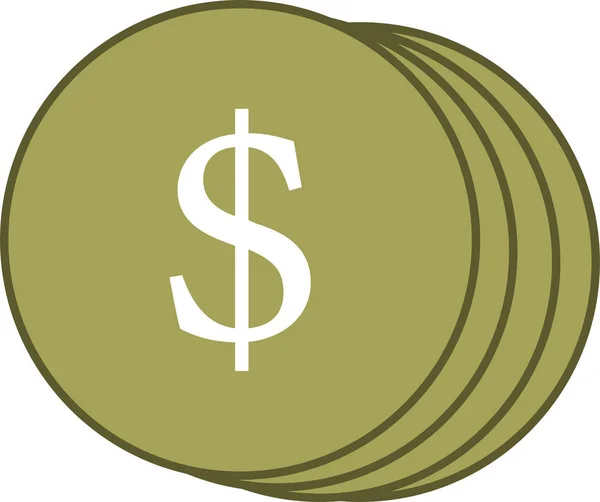 Icono Dinero Sobre Fondo Blanco — Vector de stock