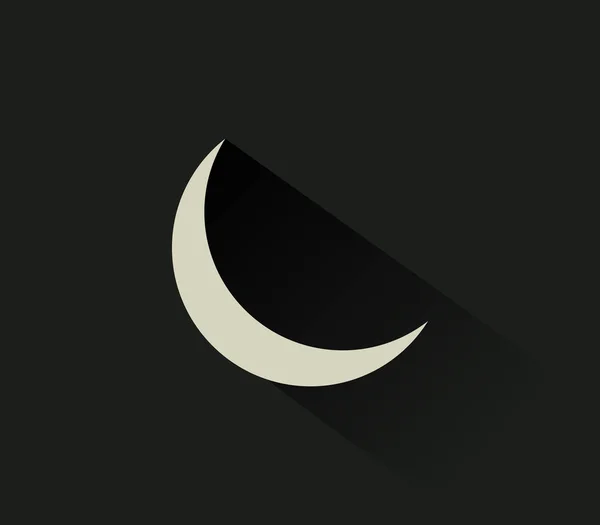 Icône Lune Sur Fond Blanc — Image vectorielle