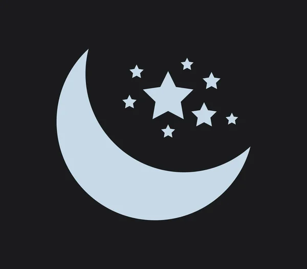 Icono Luna Sobre Fondo Blanco — Vector de stock