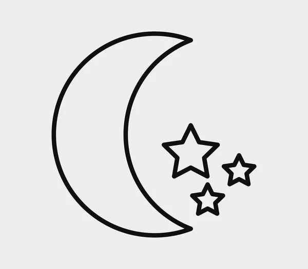 Icono Luna Sobre Fondo Blanco — Vector de stock