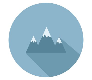 Beyaz arkaplanda dağ simgesi