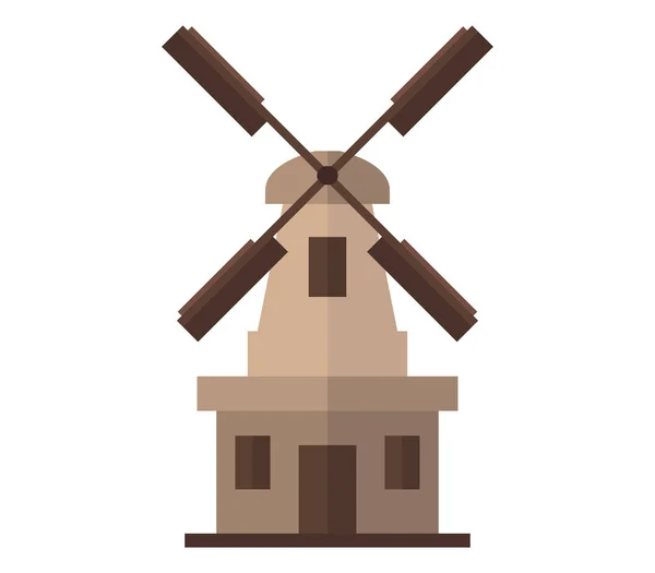 Mühle Symbol Auf Weißem Hintergrund — Stockvektor