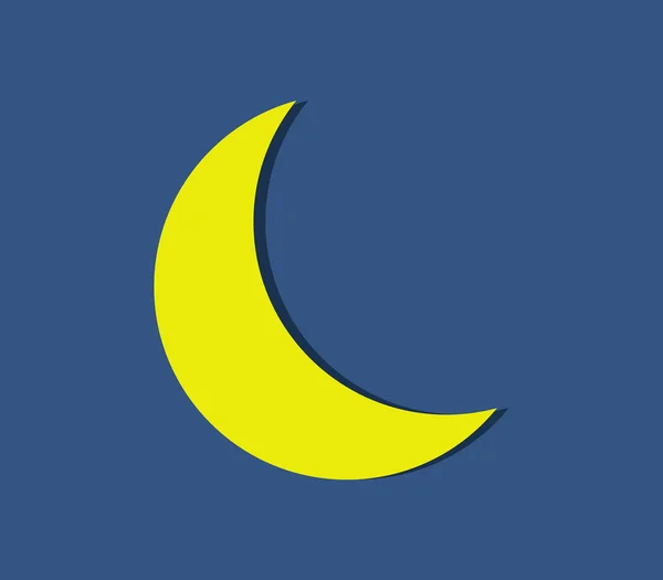 Icono Luna Sobre Fondo Blanco — Vector de stock