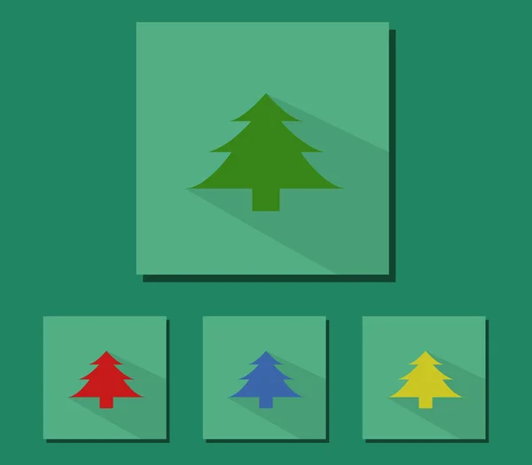 Beyaz Arkaplanda Noel Ağacı Simgesi — Stok Vektör