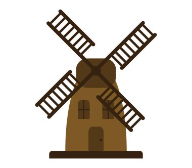 değirmen simgesi beyaz arka plan üzerinde
