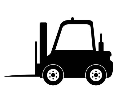 Forklift simgesi beyaz arka plan üzerinde