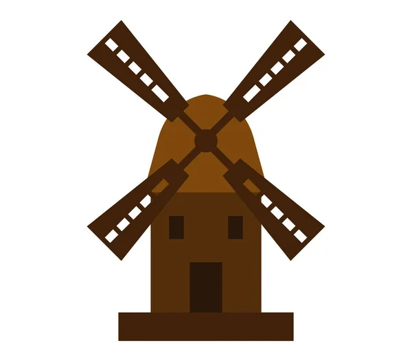 Mühle Symbol Auf Weißem Hintergrund — Stockvektor