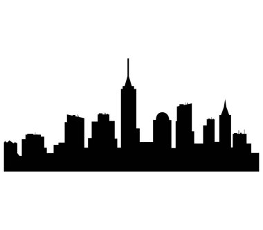 New York skyline beyaz arka plan üzerinde