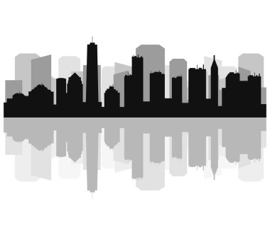New York skyline beyaz arka plan üzerinde