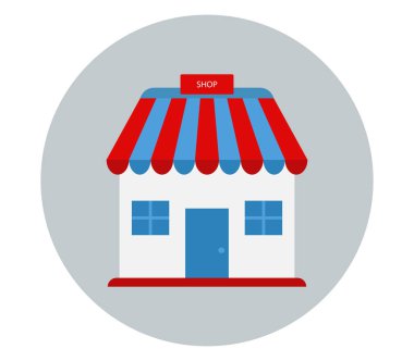 Beyaz arkaplanda dükkan simgesi