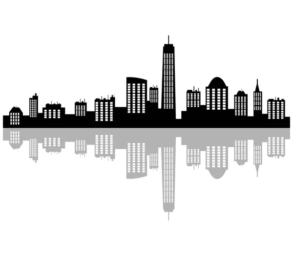 New Yorks Skyline Vit Bakgrund — Stock vektor