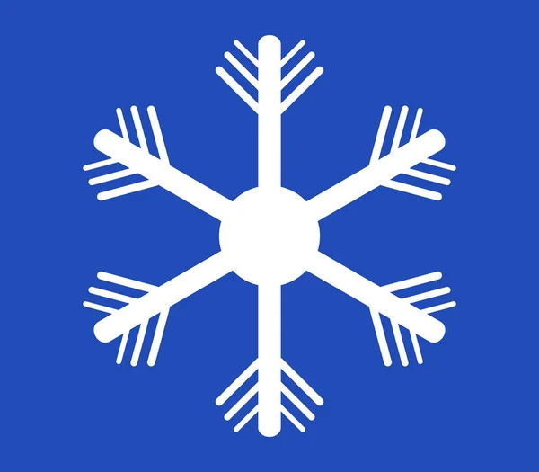 Icona Fiocco Neve Sfondo Bianco — Vettoriale Stock