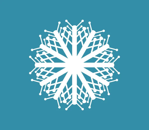 Sneeuwvlok Pictogram Witte Achtergrond — Stockvector