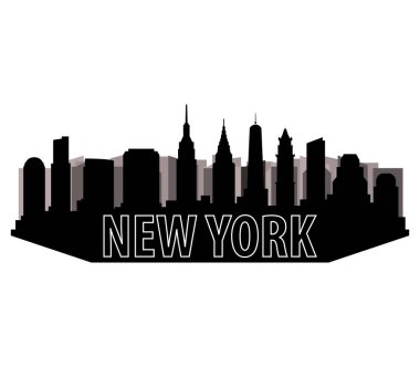 New York skyline beyaz arka plan üzerinde
