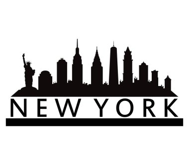 New York skyline beyaz arka plan üzerinde