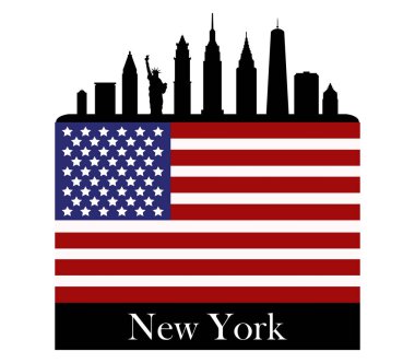 New York skyline beyaz arka plan üzerinde
