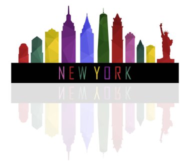 New York skyline beyaz arka plan üzerinde