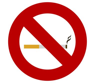 Beyaz arkaplanda sigara içilmiyor